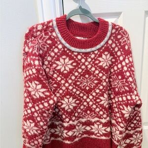 Universal Thread Red and White Patterned Sweater